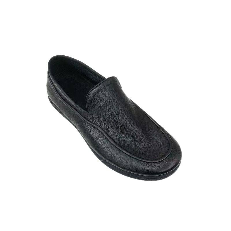 Summer Light 2025 New Casual Breathable Lightweight Slip-On Sole Soft Surface Lazy Men's Leather Shoes_voghion.com