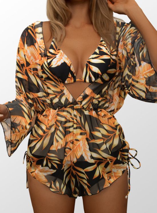 New Style Bikini Three-Piece Loose Sexy Mesh Two-Piece Swimsuit For Women_voghion.com