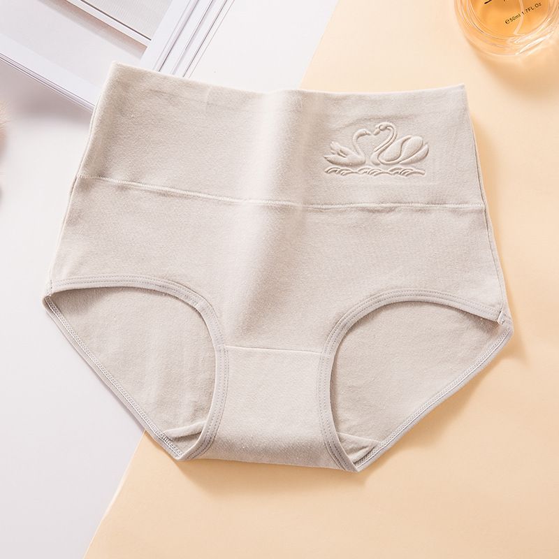 2025e Women's High Waist Plus Size Underwear Tummy Control Triangle Panties For Girls Fat MM Printed Cotton Crotch_voghion.com