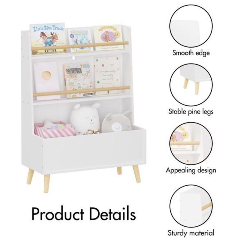 Organizer Cabinet Book Book Rack Bookshelf Storage Magazine Organizer And Toy White_voghion.com