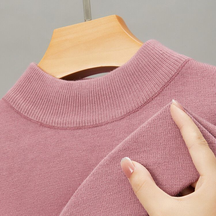 Herrenbekleidung Live-Übertragung Halbrollkragen Langarm-Strickpullover Herren Herbst und Winter Neues einfarbiges warmes Unterhemd Herren_voghion.com