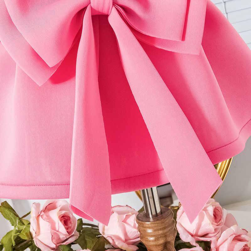 Mutter Kinder Sommer Neue Mädchen Anzüge Kleine Und Mittlere Kinder Baby Spitze V-ausschnitt Bogen Kleid_voghion.com