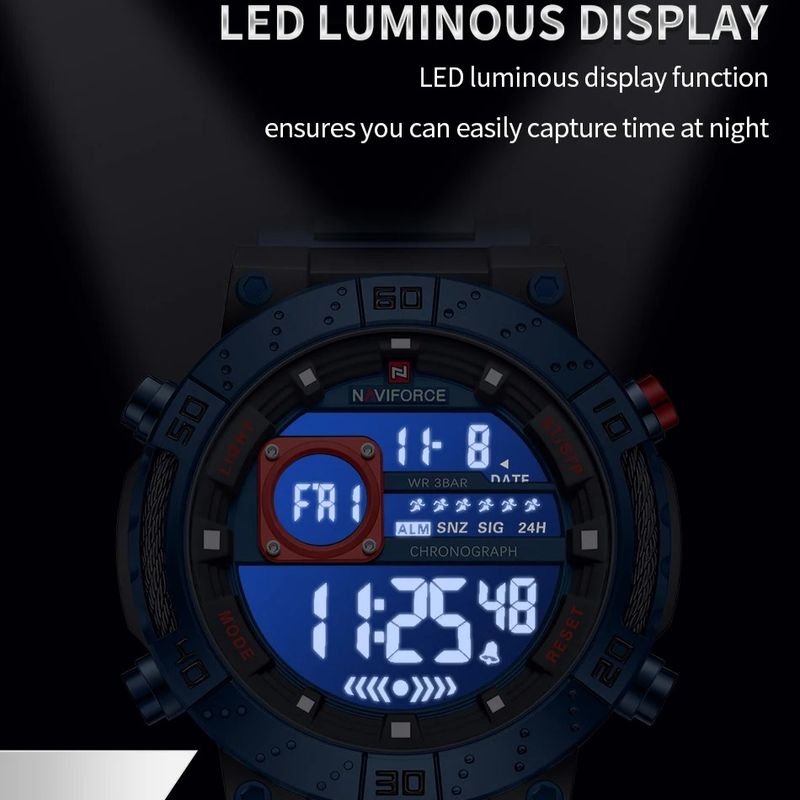 Luxury Golden Digital Man Watch LED Display Stainless Steel Wristwatch Men Waterproof Chronograph Relogio Masculino_voghion.com