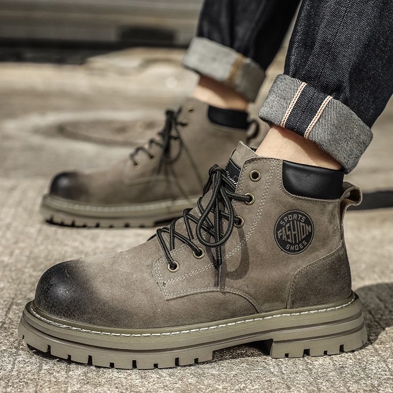 Nuove scarpe Martin alla moda con suola spessa e altezza crescente, tendenza autunno 2024, traspiranti, casual, corte, versatili da lavoro_voghion.com