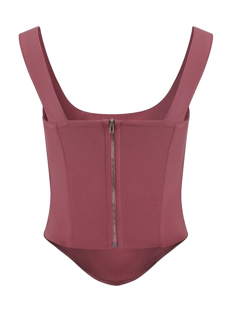 European And American Cross Border Foreign Trade New Solid Color Sexy Hot Girl Fishbone Bra Square Collar Backless Vest Top Female_voghion.com