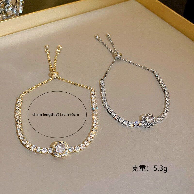 Bracciale da donna in oro rosa con diamanti intarsiati e cuore in zircone, nuovo arrivo alla moda_voghion.com