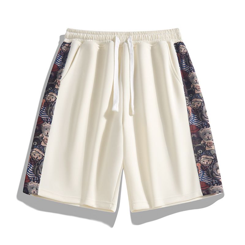 Koreanische Version der lässig gestrickten Caprihose für Jungen, Teenager, lockere Shorts mit geradem Bein im Sommer, Sportshorts für Studenten_voghion.com