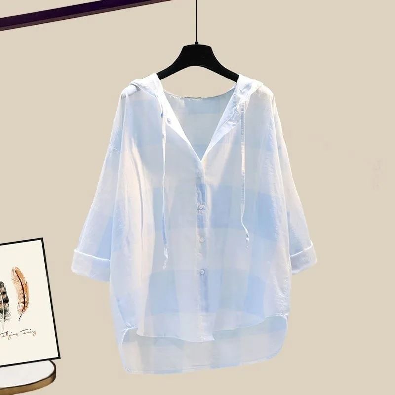 Abbigliamento donna Camicia Bretelle in maglia Gonna in denim Completo tre pezzi_voghion.com