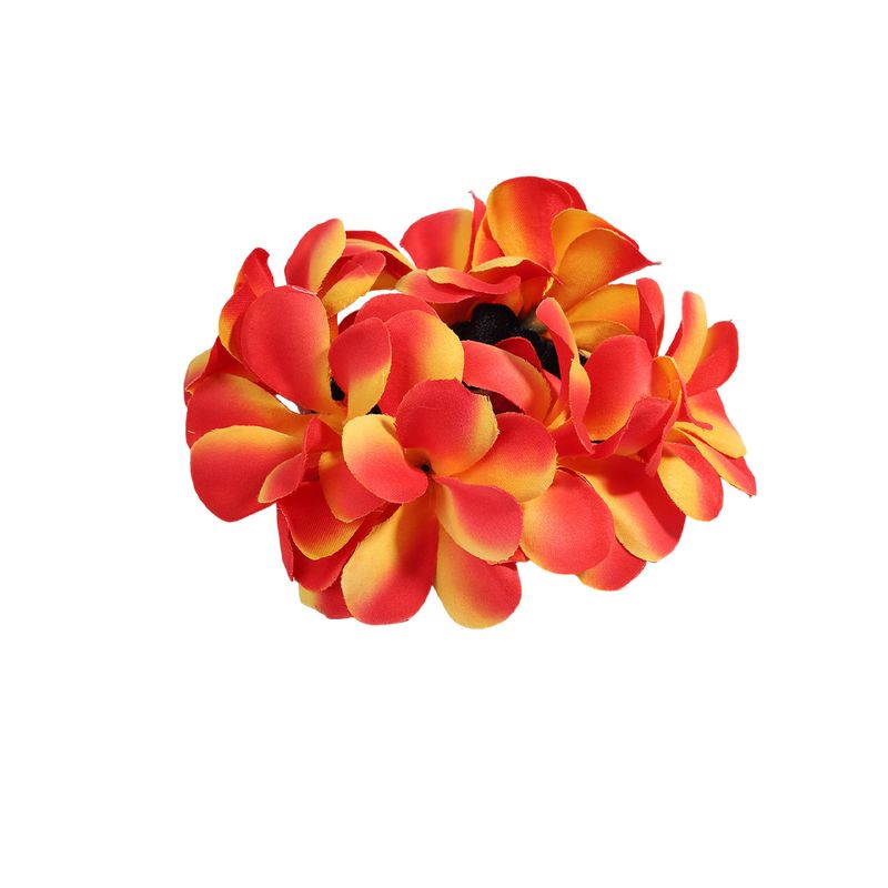 Elastico per capelli realistico Plumeria - Accessorio per capelli Boho Vacation Beach Girl Bun Elastico per capelli ad alta elasticità_voghion.com