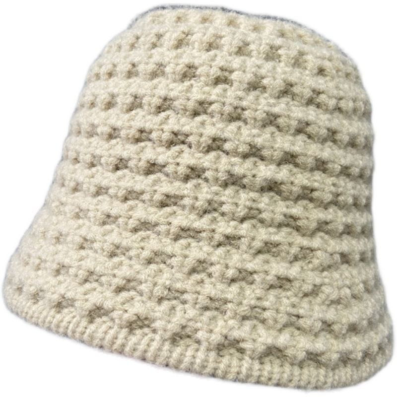 Cappello da pescatore caldo lavorato a maglia dolce, versatile, autunno/inverno, alla moda, coreano, da donna, secchiello_voghion.com