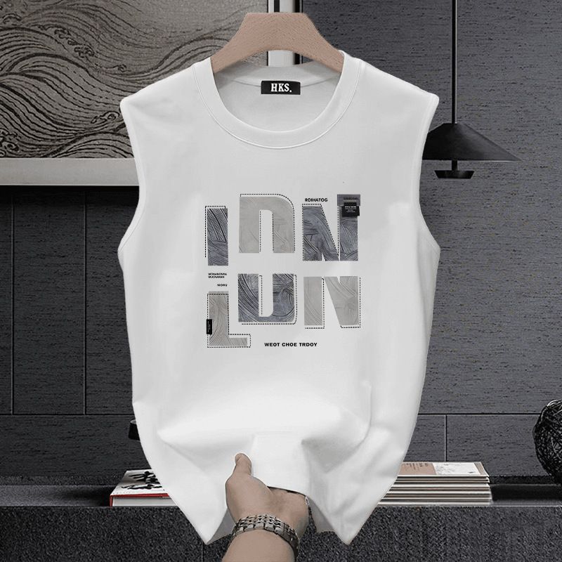 Herrkläder Basket Sport T-shirt Sommar Herr Ärmlös Väst Par Lös Modeväst Sweatshirt Bottoming Top_voghion.com