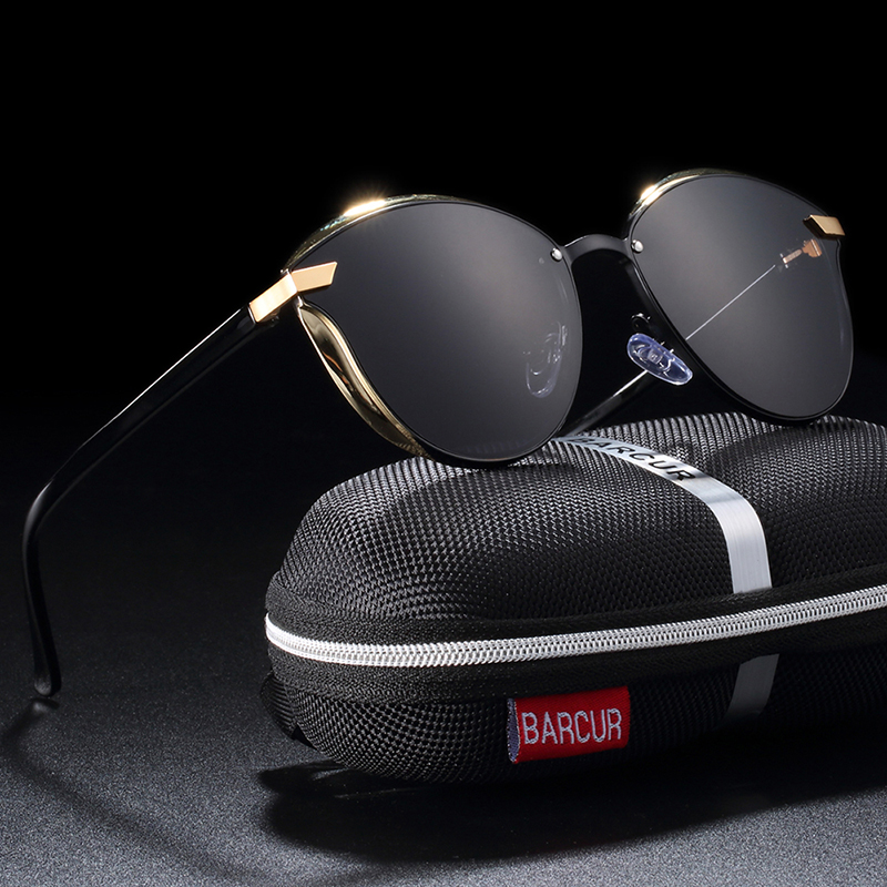 BARCUR Occhiali da sole polarizzati Donna Occhiali da sole rotondi Ladies Lunette De Soleil Femme_voghion.com