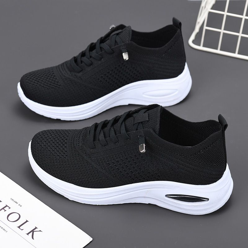 ShoeVault 2025 Neue Damenschuhe Export, lässige Schnürschuhe aus Sockengewebe, Sneakers mit weicher Sohle für Damen_voghion.com