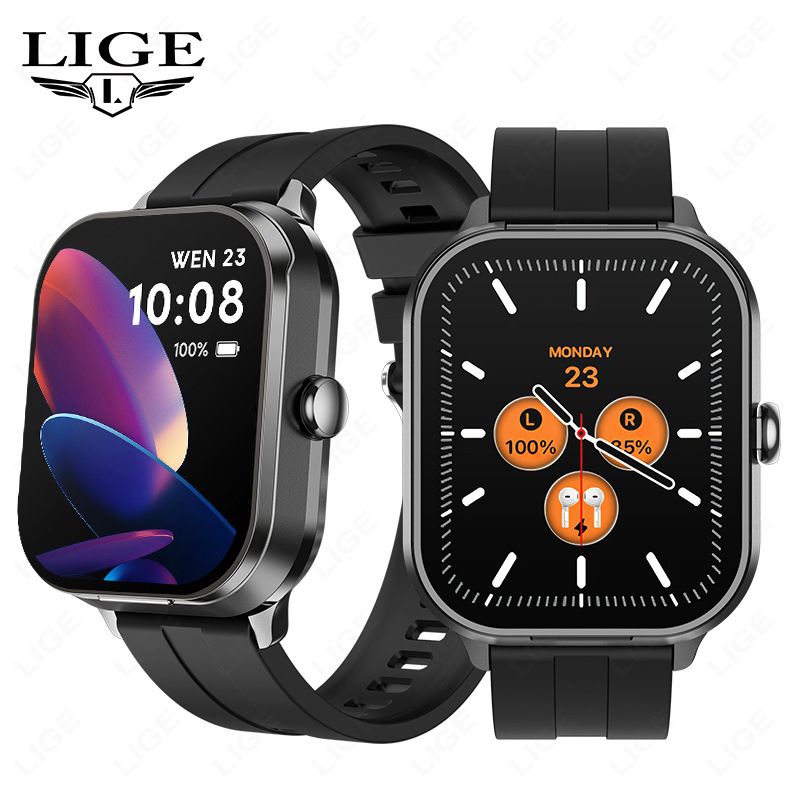 Smart Watch With Heart Rate & Blood Pressure Monitor, Bluetooth Calling, Fiess Tracker For IOS/Android, IP68 Waterproof,_voghion.com
