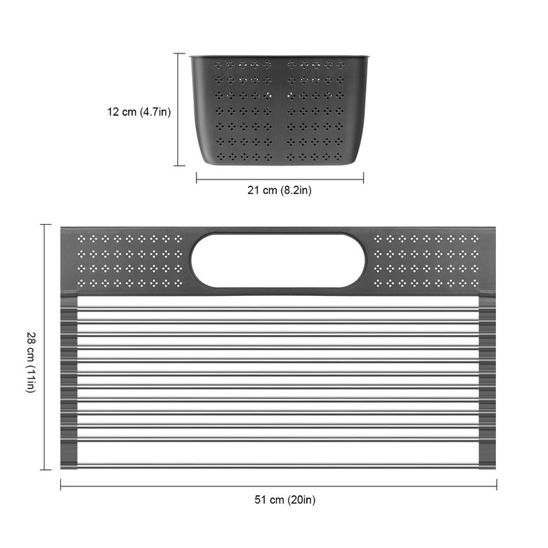 Teleskop-Spülbeckenregal, Seifen- und Schwammabtropfgestell, Aufbewahrungskorb, Tasche, Wasserhahnhalter, verstellbarer Badezimmerhalter, Spüle, Küchenzubehör_voghion.com