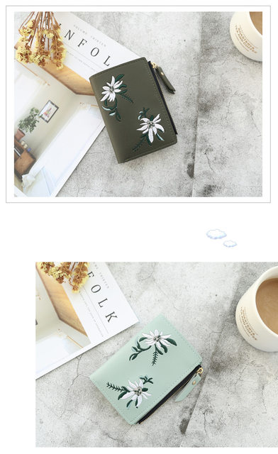 Neue Damen Geldbörsen Druck Blume Kurze Brieftasche Für Frau Reißverschluss Mini Geldbörse Damen Kleine Brieftasche Weibliche Leder Kartenhalter_voghion.com