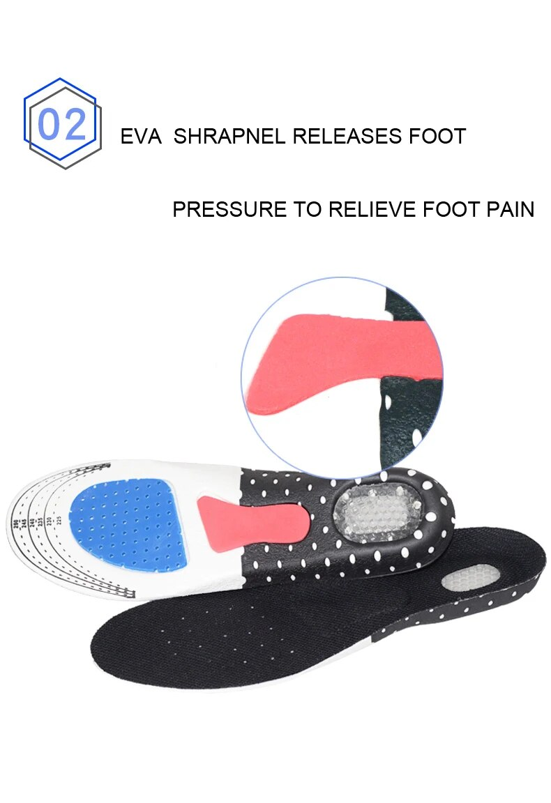 Arch Support Sport Insole Flat Feet Orthopedic Insoles Silica Gel Shock Absorption Cushion Pad For Men Women_voghion.com