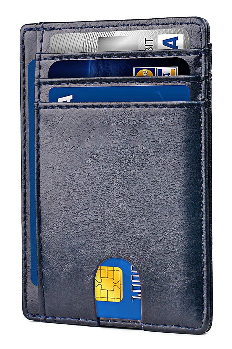 Praktische Kartentasche aus echtem Leder, RFID-Diebstahlschutz-Kartenlesetasche für Herren, asiatischer Kartenhalter für Herren_voghion.com