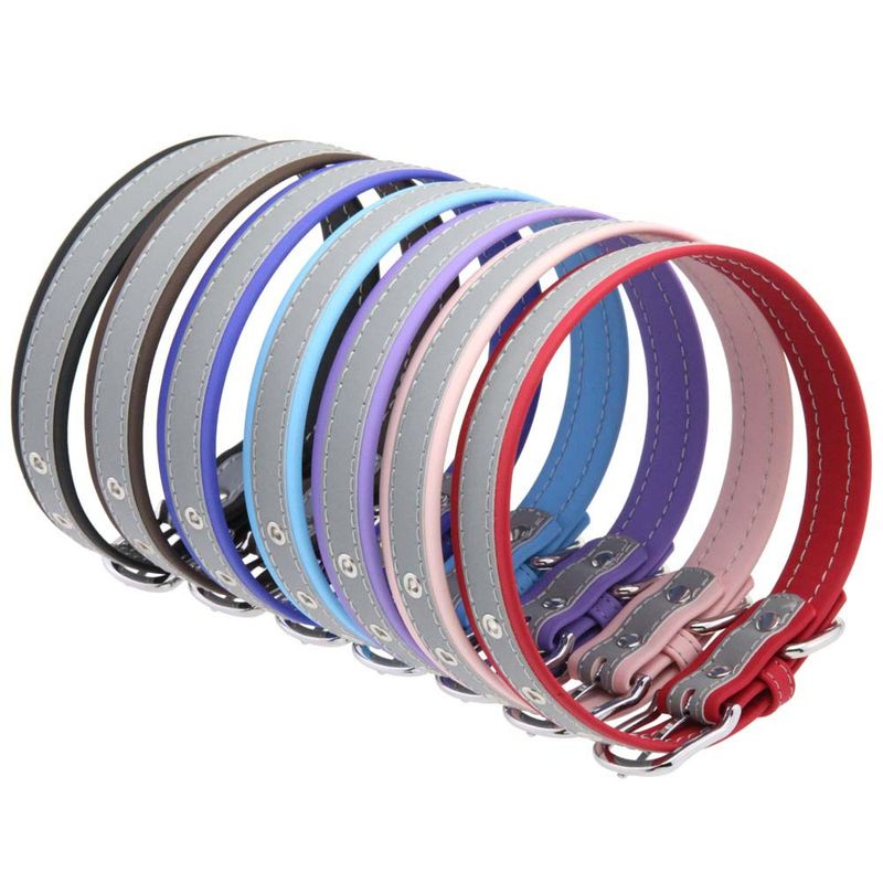Guinzaglio per cani di piccola, media e grande taglia, collare per passeggiate, in ultra-fibra riflettente, confortevole, resistente all'usura e anti-strangolamento_voghion.com