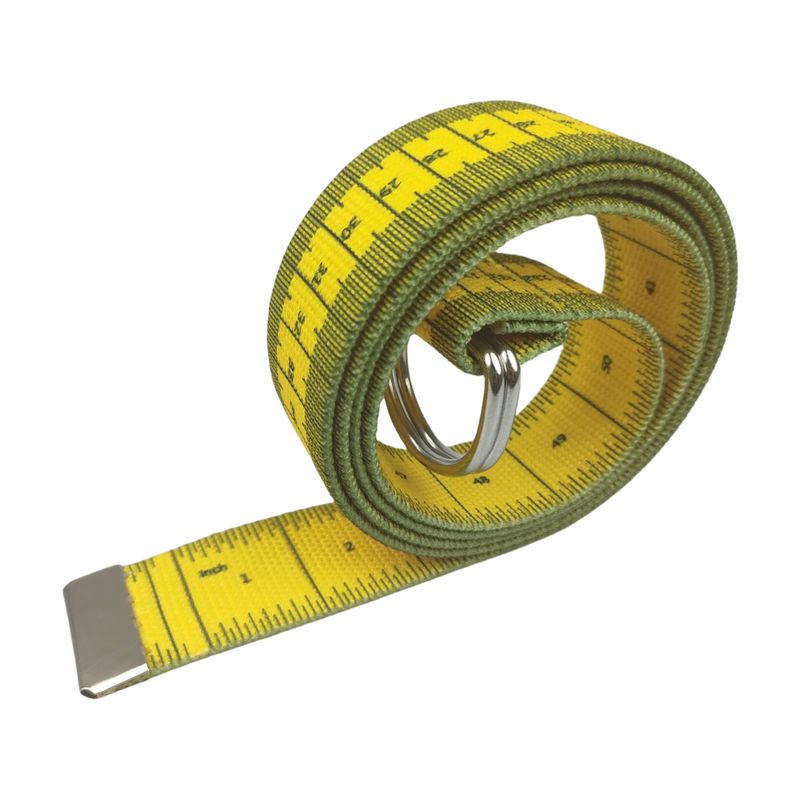 Dual-Sided Printed Measuring Tape Belt - Fashionable Alloy Double Ring Buckle Belt With Original Scale Design, Soft Measuring Tool For Waist_voghion.com