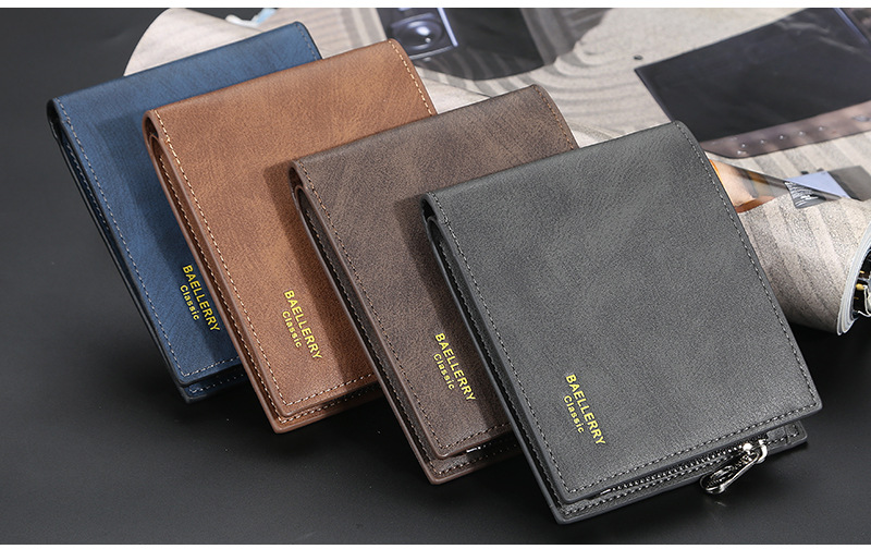 Portafoglio corto da uomo Baellerry Portamonete in pelle PU multi-card di alta qualità Porta carte di credito orizzontale alla moda_voghion.com