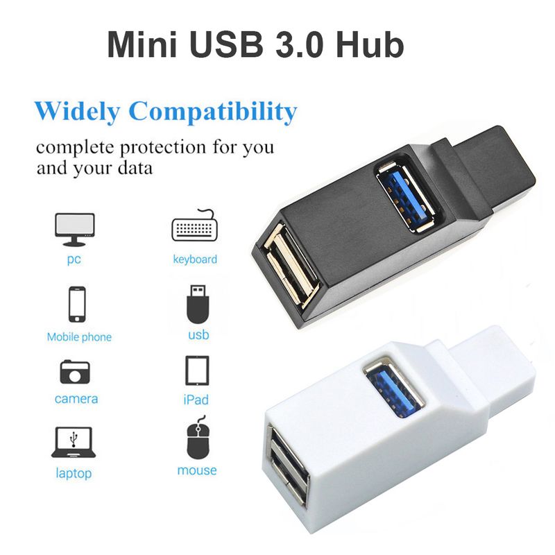 3.0 HUB Adapter Extender Mini Splitter Box 1 To 3 Ports High Speed USB 2.0 For PC Laptop USB Flash Drive Card Reader_voghion.com
