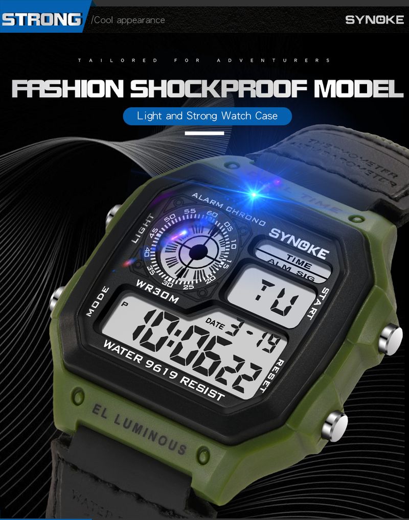 Men's Watches Nylon Canvas Men's Thin Square Classic Student Watches With Retro Electronic Watches Luminous Waterproof Movement._voghion.com