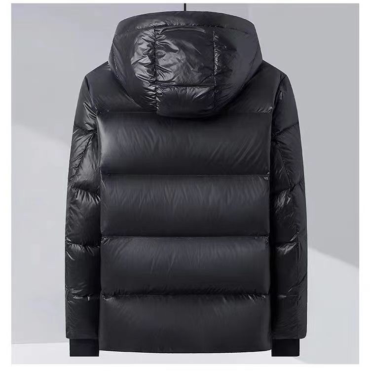 Piumino riscaldato unisex con piuma d'anatra bianca con potere riempitivo 700, cappotto invernale antivento e impermeabile, giacca imbottita nera trapuntata slim fit_voghion.com