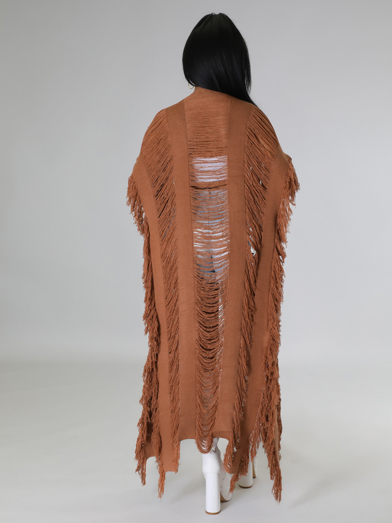 Cardigan creux à la mode pour femmes, veste tricotée avec pompon, automne et hiver_voghion.com