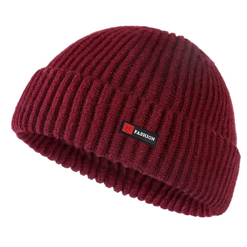Autumn And Winter Solid Color Knitted Men's Warm Woolen Women's Pullover Landlord Ins Street Trendy Melon Skin Hat_voghion.com