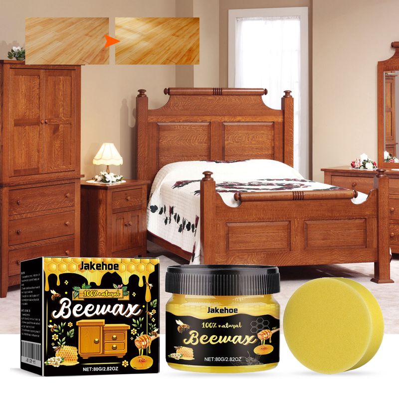 Jakehoe Natural Beeswax, Wood Floor Polishing And Brightening Care Wax Wood Furniture Decontamination Cleaning Wax_voghion.com