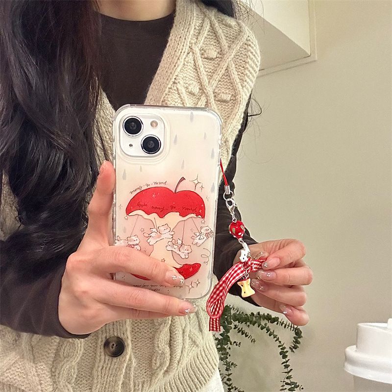 Cute Carousel Cat Suitable For IPhone 16 Promax Iphone 14 Phone Case 13 Double Layer 15 Women_voghion.com