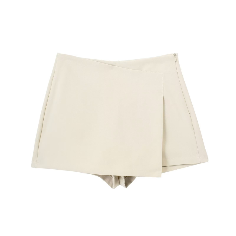 Womens' clothes new fashion solid color asymmetric slim culottes women's shorts A8YS7135_voghion.com