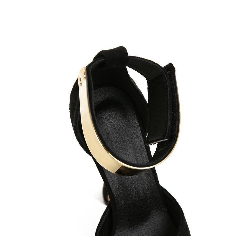 Women's Shoes Heels Clothing Tops Women's Fashion 16cm High Heels Women's Shoes Sexy Black Waterproof Platform One Strap High Heels_voghion.com