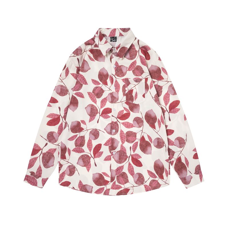 Giacca da coppia con camicia e giacca a maniche lunghe in stile vintage floreale in stile hawaiano tailandese per uomo e donna_voghion.com