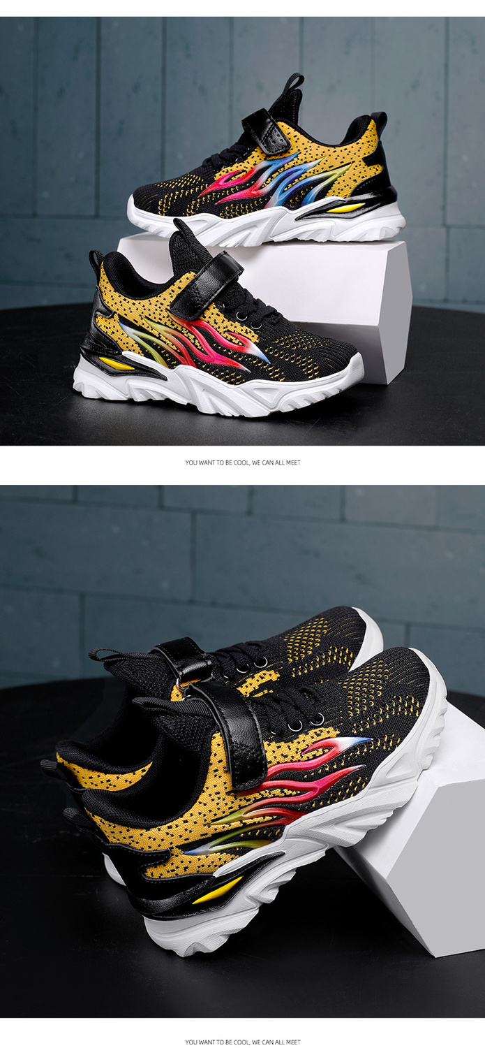 Jungenschuhe Frühjahr Neue atmungsaktive Sportschuhe für mittlere bis große Jungen Grundschul-Mesh-Laufschuhe für Jungen mit weicher Sohle_voghion.com