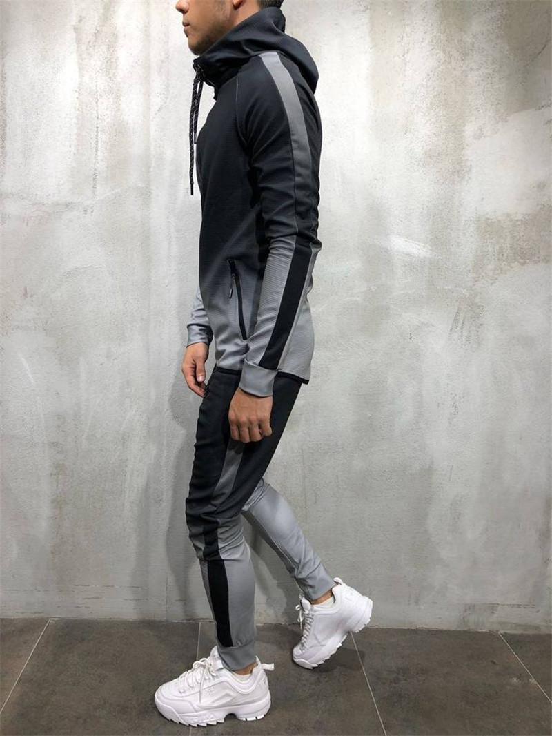 2024 Leisure Sports Herren-Set mit Farbverlauf-Streifen_voghion.com