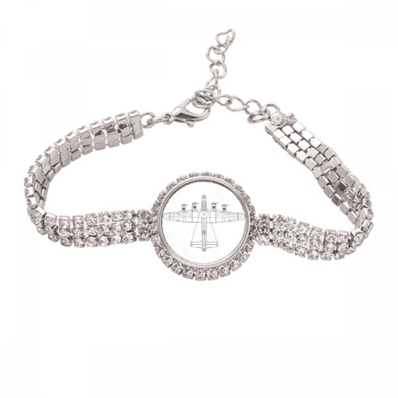 Plane E Military Art Deco Fashion Tennis Chain Anklet Bracelet Dia Jewelry_voghion.com