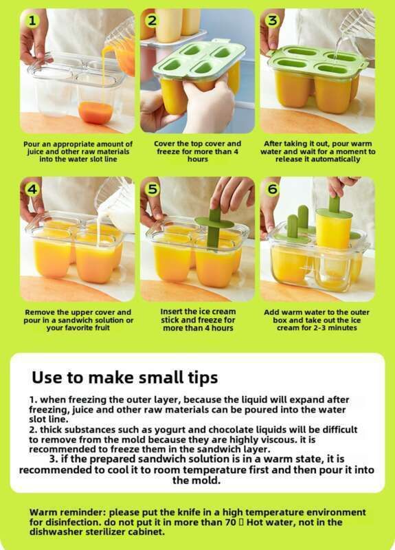 Sweet Qin Homemade Mold Double-layer Sandwich Silicone Easy Demolding DIY Ice Cream Popsicle Grinding Tool_voghion.com