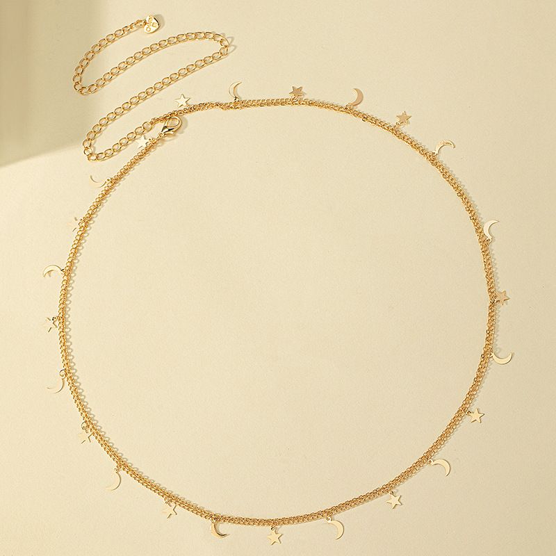 Chaîne de corps tendance et sexy, version coréenne, style simple, lune, étoile, taille, niche féminine_voghion.com
