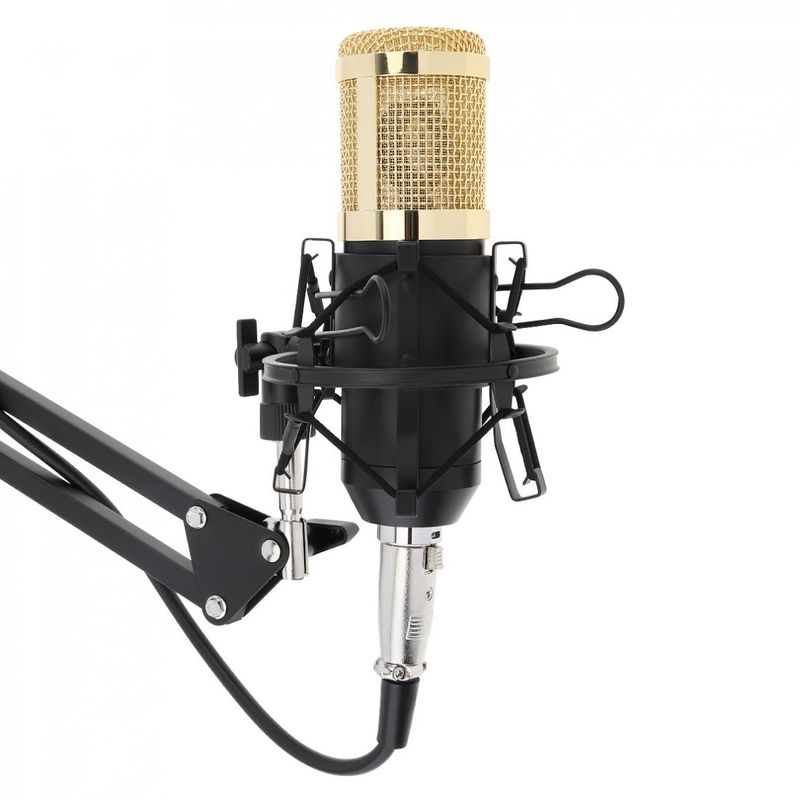 BM 800 Karaoke-mikrofoner Profesjonell kondensatormikrofon med stativarm og popfilter for datakablet studio /_voghion.com