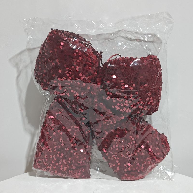 Glitter Bow Christmas Tree Ornaments – Elegant Holiday Decor For Xmas, Weddings & Parties (Large/Small, 6 Colors)_voghion.com