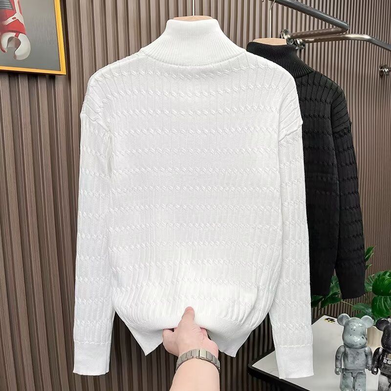 Maglione con cerniera in jacquard per uomo e donna, pullover di alta qualità, maglione lavorato a maglia a maniche lunghe, top e giacche alla moda e versatili_voghion.com