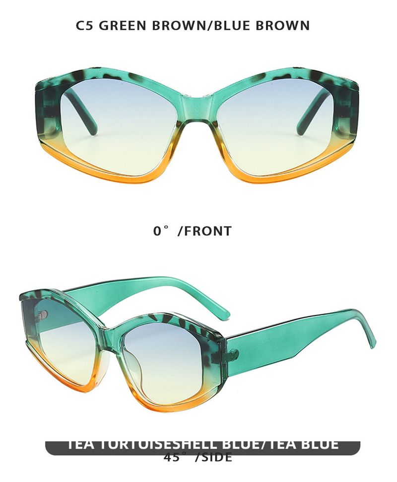 Polygonal Cat Eye Sunglasses - Personalized Stitching & Gradient Color (2025 Trendy INS Style, Fashion)_voghion.com