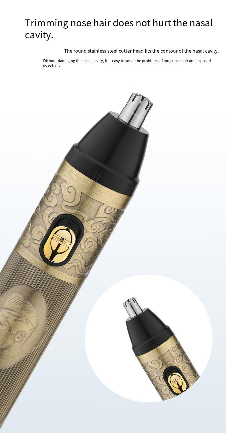 Neu Drei-in-One Elektrische Kolben Rasierer Nase Trimmer Haar Clipper Set Metall Kupfer_voghion.com