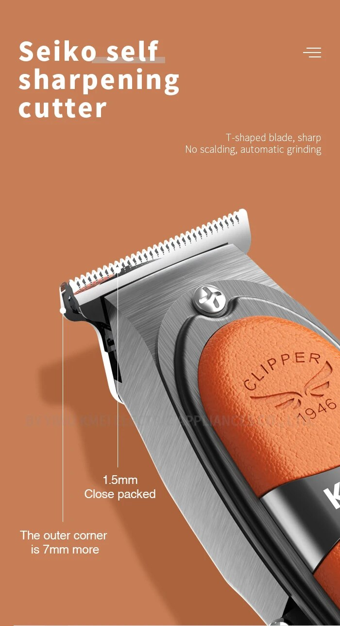 Kemei Professional Fade Hair Clipper Combo Zero Gapped Cordless Edge Hair Trimmer Barber Shop Electric 2 Hair Cutting Machines_voghion.com