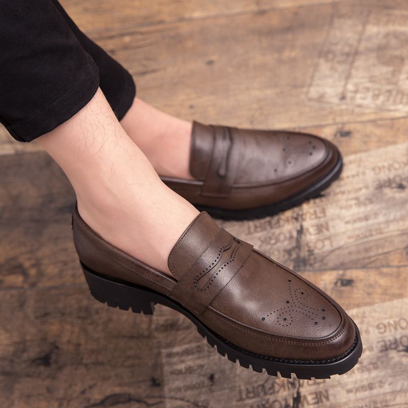Unschlagbare Qualität Herren Neue Spitz Blume Leder Herren Plus Größe Britischen Echtleder Business Casual Schuhe Nacht_voghion.com