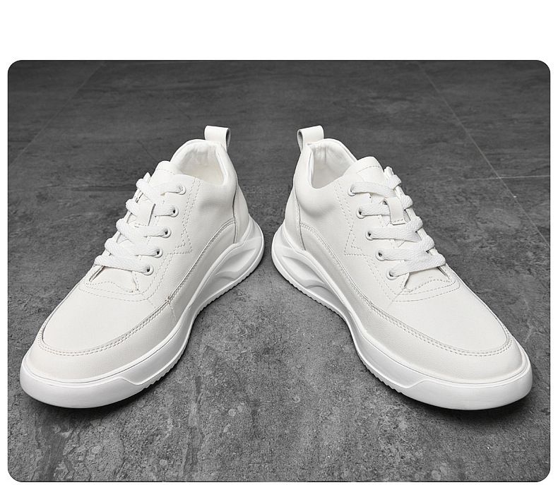 Height-increasing Shoes Men's Two-layer Leather Casual Sports Board Shoes Invisible Inner Height-increasing Men's Shoes Xiaobai_voghion.com