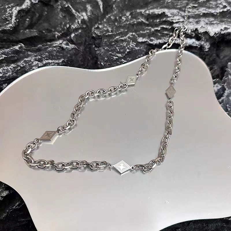 Naszyjnik z tytanu ze stali z diamentami w kształcie gwiazdy dla mężczyzn i kobiet, modna marka, bez blaknięcia, zimny trend, akcesoria do łańcuszków hip-hopowych, łańcuszek do swetra_voghion.com