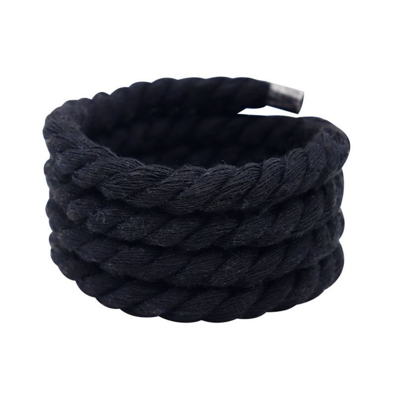 2 ADET Yuvarlak Kalın Halat Polyester Pamuk Yüksek Kaliteli Düz Renk Bağcıklar 0.8cm120cm Genişlik 10 Renk Kalın Ayakkabı Bağcıkları_voghion.com